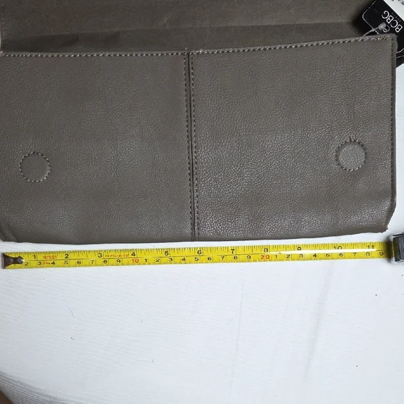 BCBG Paris Taupe Leather Clutch - Picture 6 of 6